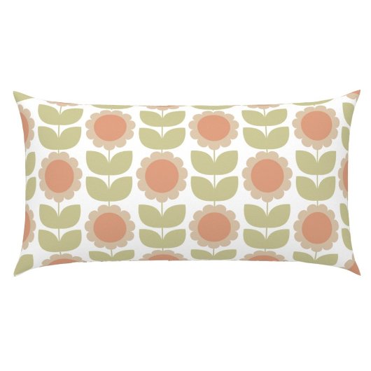 Mid-Century Pastel Pink Retro Floral Pattern Kussensloop