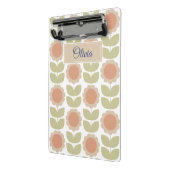  Mid-Century Pastel Pink Retro Floral Pattern Mini Klembord (Angled2)