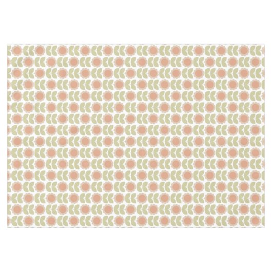  Mid-Century Pastel Pink Retro Floral Pattern Tafelkleed (Voorkant (Horizontaal))