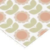  Mid-Century Pastel Pink Retro Floral Pattern Tafelkleed (Gekanteld)