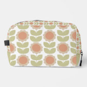  Mid-Century Pastel Pink Retro Floral Pattern Toilettasje (Voorkant)