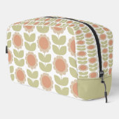  Mid-Century Pastel Pink Retro Floral Pattern Toilettasje (Rechterhoek)