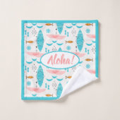 Mid Century Pink Catamaran Bad Handdoek (Wasdoekje)