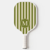 Mid-Century Polo Striping Willow Groen Monogram Pickleball Paddle (Achterkant)