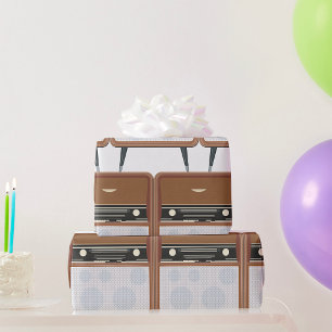 Mid Century  Radio Retro Muziekliefhebber Cadeaupapier
