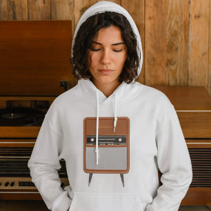 Mid Century Radio Retro Muziekliefhebber Hoodie