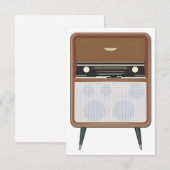 Mid Century  Radio Retro Muziekliefhebber Kaart (Voorkant / Achterkant)