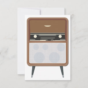 Mid Century  Radio Retro Muziekliefhebber Kaart