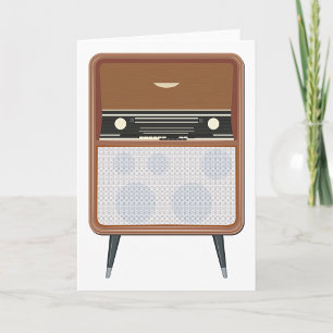 Mid Century  Radio Retro Muziekliefhebber Kaart