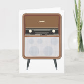 Mid Century  Radio Retro Muziekliefhebber Kaart (Voorkant)