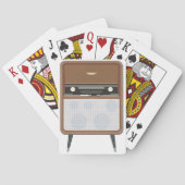 Mid Century  Radio Retro Muziekliefhebber Pokerkaarten (Achterkant)