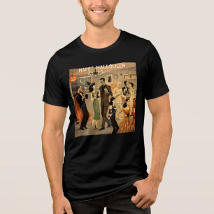 Mid Century Retro 40s Halloween Martini Feest Tri-Blend Shirt