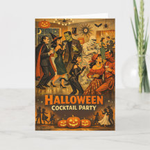 Mid Century Retro 50s Halloween Martini Feest