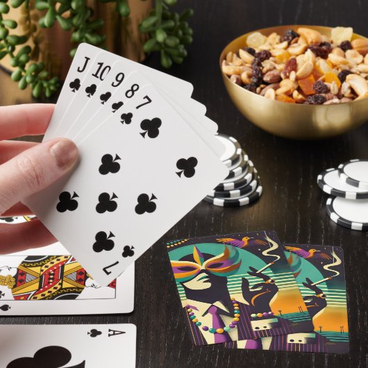Mid Century Retro 60s Mardi Gras The Smoking Man Pokerkaarten (Insitu)