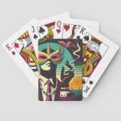 Mid Century Retro 60s Mardi Gras The Smoking Man Pokerkaarten (Achterkant)