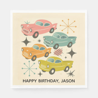 Mid-Century Retro Cars Atomic Starburst  Servet