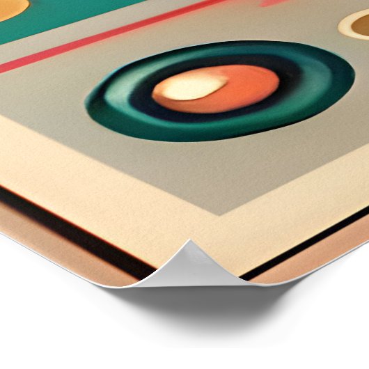 Mid Century Retro Futuristische Circuit Cat Poster (Hoek)