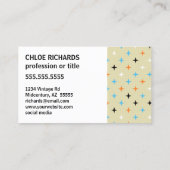 Mid Century Retro Moderne Starburst Visitekaartje (Achterkant)