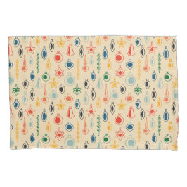 Mid Century Retro Patroon met Kerstboom Speelgoed Kussensloop