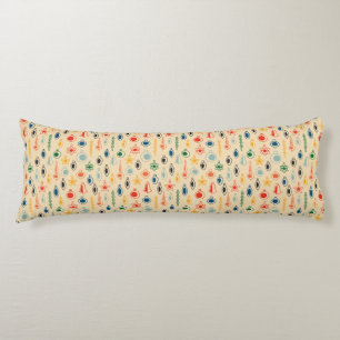 Mid Century Retro Patroon met Kerstboom Speelgoed Lichaamskussen