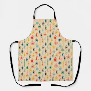 Mid Century Retro Patroon met Kerstboom Speelgoed Schort