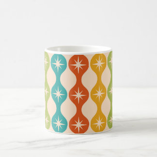 Mid Century Retro Starbursts on ogee pattern  Koffiemok