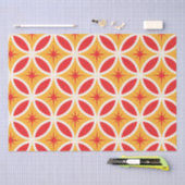 Mid Century Retro Starbursts op rode cirkels Tissuepapier (Craft)