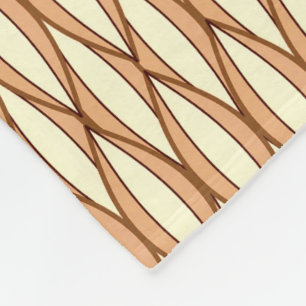 Mid-Century Ribbon Print - kamelaankleurig en crèm Fleece Deken