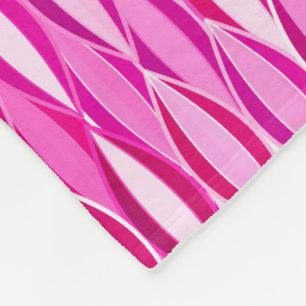 Mid-Century Ribbon Print - schaduwen van fuchsia r Fleece Deken