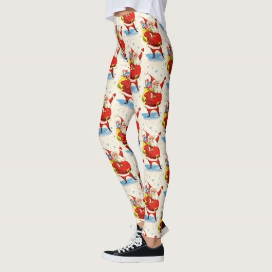 Mid Century Sinterklaas Leuke Partij Vrouwen Leggings (Links)
