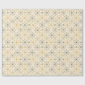 Mid-Century Snowflake Retro Holiday Cadeaupapier (Vlak)