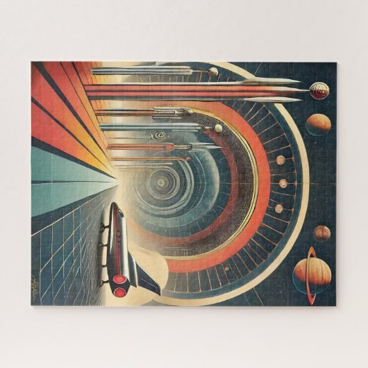Mid Century Space Age Art Wormhole Port Legpuzzel (Horizontaal)