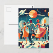 Mid Century Space Age Cocktail Party Briefkaart (Voorkant / Achterkant)