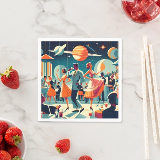 Mid Century Space Age Cocktail Party Servet (Insitu)