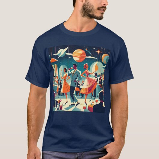 Mid Century Space Age Cocktail Party T-shirt (Voorkant)