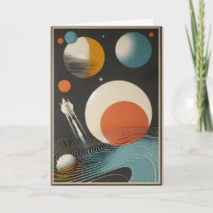 Mid Century Space Age Kunst Melkweg Golven Kaart