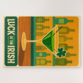 Mid Century St. Patrick's Shamrock Martini Art Legpuzzel (Horizontaal)