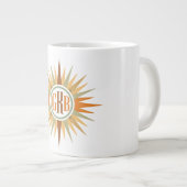 Mid-Century Starburst Monogram Personalized Retro Extra Grote Beker (Voorkant rechts)