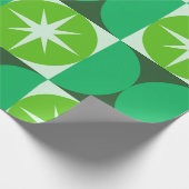 Mid Century Starbursts on Lime Mint Green circles  Cadeaupapier (Hoek)