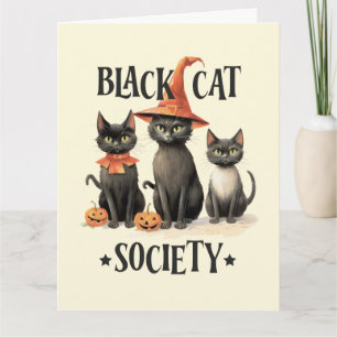 Mid-Century  stijl Black Cat Society Kaart