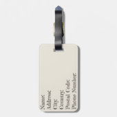 Mid Century stijl lijnkunst met groene boog Bagagelabel (Achterkant verticaal)