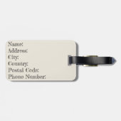 Mid Century stijl lijnkunst met groene boog Bagagelabel (Achterkant horizontaal)