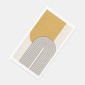 Mid Century stijl lijnkunst met mosterd kleur boog Servet (Hoek)