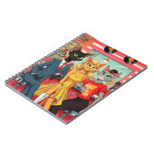 Mid Century Teenage Katten In Een Diner Notitieboek (Linkerzijde)