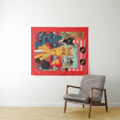 Mid Century Teenage Katten In Een Diner Wandkleed (In Situ (horizontaal))