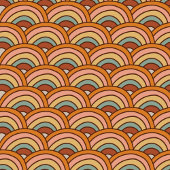 Mid-Century Throw Pastel Terracotta Groovy Retro Fleece Deken