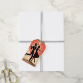Mid Century Valentijn Dancing Paar met Martini Cadeaulabel (Met Touw)