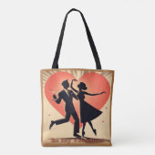 Mid Century Valentijn Dancing Paar met Martini Draagtas (Achterkant)