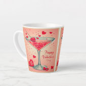 Mid Century Valentijn Martini cocktail Latte Mok (Linkerhoek)