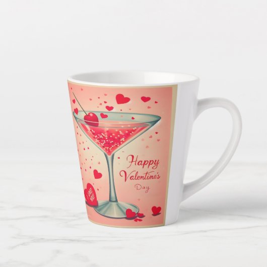 Mid Century Valentijn Martini cocktail Latte Mok (Rechts)